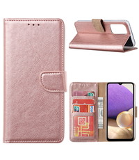 Ntech Samsung A33 hoesje bookcase Rose Goud - Samsung Galaxy A33 wallet case portemonnee hoesje -  A33 5G Hoes met Pasjeshouder cover