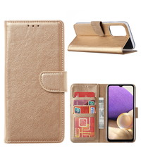 Ntech Samsung A33 hoesje bookcase Goud - Samsung Galaxy A33 wallet case portemonnee hoesje -  A33 5G Hoes met Pasjeshouder cover