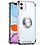 Ntech Hoesje Geschikt voor iPhone 12 Mini hoesje silicone met ringhouder Back Cover case - Transparant/Zilver