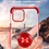 Ntech Hoesje Geschikt voor iPhone 12 hoesje silicone met ringhouder Back Cover case - Transparant/Rood
