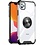 Ntech Hoesje Geschikt voor iPhone 12 hoesje silicone met ringhouder Back Cover case - Transparant/Zwart