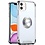 Ntech Hoesje Geschikt voor iPhone 12 Pro Max hoesje silicone met ringhouder Back Cover case - Transparant/Zilver
