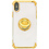 Ntech Hoesje Geschikt voor iPhone XS hoesje silicone met ringhouder Back Cover case - Transparant/Goud