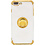 Ntech Hoesje Geschikt voor iPhone 7 Plus hoesje silicone met ringhouder Back Cover case - Transparant/Goud