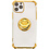 Ntech Hoesje Geschikt voor iPhone 11 hoesje silicone met ringhouder Back Cover case - Transparant/Goud