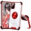 Ntech  Hoesje Geschikt Voor Samsung Galaxy S20 hoesje silicone met ringhouder Back Cover Case - Transparant/Rood