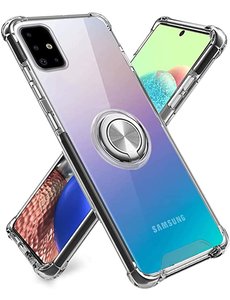 Ntech Samsung  S20  silicone hoesje met ringhouder