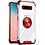 Ntech  Hoesje Geschikt Voor Samsung Galaxy S10 hoesje silicone met ringhouder Back Cover Case - Transparant/Rood