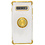 Ntech  Hoesje Geschikt Voor Samsung Galaxy S10 hoesje silicone met ringhouder Back Cover Case - Transparant/Goud