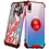 Ntech  Hoesje Geschikt Voor Samsung Galaxy A50 hoesje silicone met ringhouder Back Cover Case - Transparant/Rood