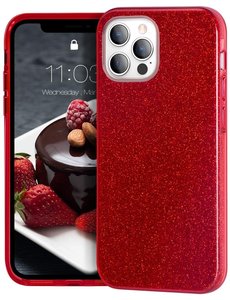 oTronica oTronica Backcover voor Apple iiPhone 13 Pro Max glitter hoesje - Rood