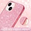 oTronica oTronica Back cover Geschikt voor iPhone Pro Max glitter hoesje -Roze met camera uitsparing