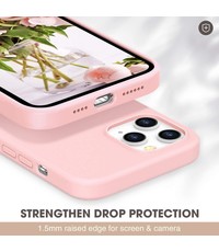 Ntech iPhone 13 Pro Max Soft Nano siliconen Gel Roze Hoesje