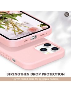 Ntech iPhone 13 Pro Max Soft Nano siliconen Gel Roze Hoesje
