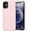 Ntech Hoesje Geschikt voor iPhone 12 Pro Soft Nano siliconen Gel Licht Roze Hoesje Met 2X Glazen screenprotector