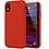 Ntech Hoesje Geschikt voor iPhone XR Soft Nano siliconen Gel Rood Hoesje Met 2X Glazen screenprotector