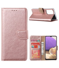 Ntech Samsung A73 hoesje bookcase Rose Goud