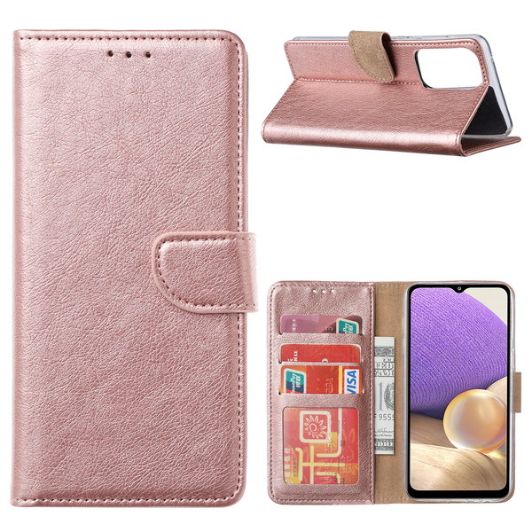 Ntech Hoesje Geschikt Voor Samsung Galaxy A73 hoesje bookcase Rose Goud - Hoesje Geschikt Voor Samsung Galaxy A73 wallet case portemonnee hoesje - A73 5G Hoes met Pasjeshouder cover