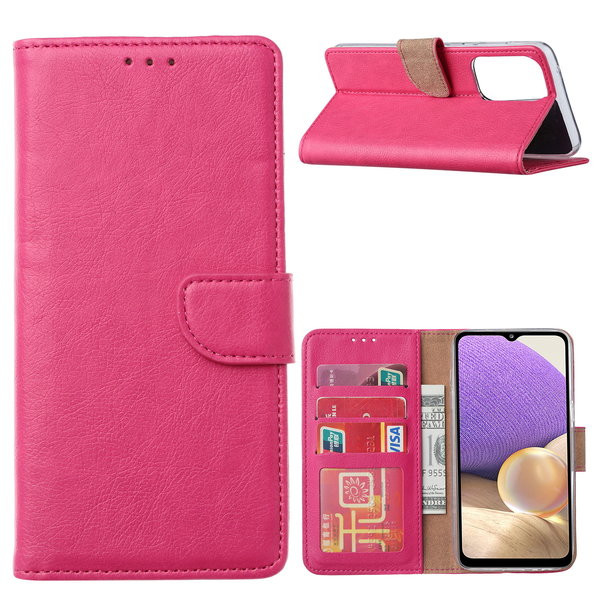 Ntech Hoesje Geschikt Voor Samsung Galaxy A73 hoesje bookcase Pink - Hoesje Geschikt Voor Samsung Galaxy A73 wallet case portemonnee hoesje - A73 5G Hoes met Pasjeshouder cover
