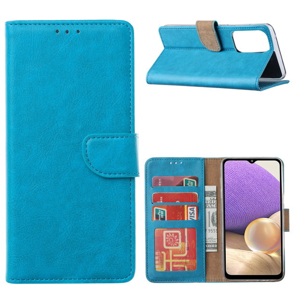 Ntech Hoesje Geschikt Voor Samsung Galaxy A73 hoesje bookcase Blauw - Hoesje Geschikt Voor Samsung Galaxy A73 wallet case portemonnee hoesje - A73 5G Hoes met Pasjeshouder cover