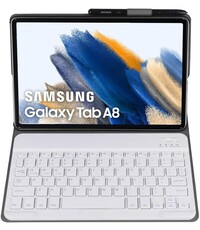 Ntech Samsung Tab A8 Toetsenbord Hoes Bluetooth Keyboard Cover boekcase Rose Goud