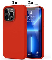 Ntech iPhone 12 Pro Max  Soft Nano siliconen Gel Rood Hoesje