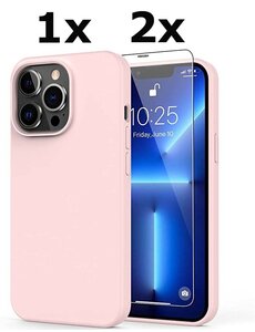 Ntech iPhone 13 Pro Soft Nano siliconen Gel Licht Roze Hoesje