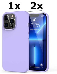 Ntech iPhone 13 Pro Soft Nano siliconen Gel Lila Paars Hoesje