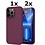 Ntech Hoesje Geschikt voor iPhone 13 Pro Soft Nano siliconen Gel Bordeaux Rood Hoesje Met 2X Glazen screenprotector