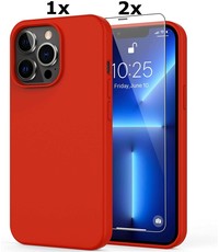 Ntech iPhone 13 Pro Soft Nano siliconen Gel Rood Hoesje