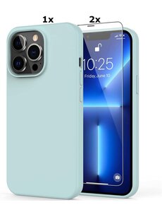 Ntech iPhone 13 Pro Soft Nano siliconen Gel Mint Groen Hoesje