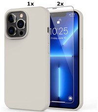 Ntech iPhone 13 Pro Soft Nano siliconen Gel Grijs Hoesje