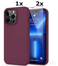 Ntech iPhone 13 Pro Max Soft Nano siliconen Gel Bordeaux Rood Hoesje