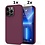 Ntech Hoesje Geschikt voor iPhone 13 Pro Max Soft Nano siliconen Gel Bordeaux Rood Hoesje Met 2X Glazen screenprotector