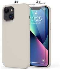 Ntech iPhone 13 Soft Nano siliconen Gel Grijs Hoesje