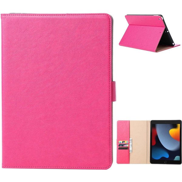 Ntech  iPad Hoes 2017 Premium Luex Leren Bookcase Pink - ipad hoes 6e generatie - iPad hoes 2018 Zwart 9.7 Inch - iPad 2018 Hoes 9.7 - Hoes iPad Hoes - Ntech