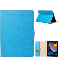 Ntech iPad Hoes 2017 Premium Luex Leren Bookcase Blauw