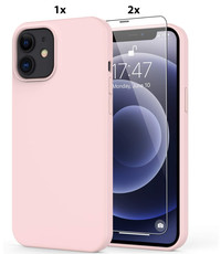 Ntech iPhone 12/12 Pro Soft Nano siliconen Gel Licht Roze Hoesje