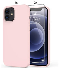 Ntech iPhone 12 Pro Soft Nano siliconen Gel Licht Roze Hoesje