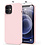 Ntech Hoesje Geschikt voor iPhone 12 Pro Soft Nano siliconen Gel Licht Roze Hoesje Met 2X Glazen screenprotector