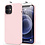 Ntech Hoesje Geschikt voor iPhone 12 Pro Soft Nano siliconen Gel Licht Roze Hoesje Met 2X Glazen screenprotector