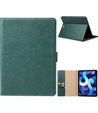 Ntech ipad air 2022 hoes Bookcase Premium Luxe Leren case Groen