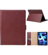 Ntech ipad air 2022 hoes Bookcase Premium Luxe Leren case Wine Rood