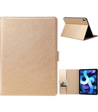 Ntech ipad air 2022 hoes Bookcase Premium Luex Leren case Goud