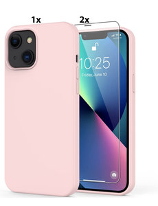 Ntech iPhone 12 Mini  Soft Nano siliconen Gel Licht Roze Hoesje