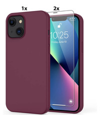 Ntech iPhone 12 Mini  Soft Nano siliconen Gel Bordeaux Rood Hoesje