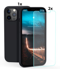 Ntech iPhone 12 Mini  Soft Nano siliconen Gel Zwart Hoesje