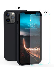 Ntech iPhone 12 Mini  Soft Nano siliconen Gel Zwart Hoesje