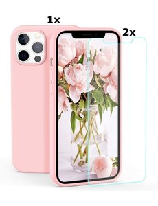 Ntech iPhone 12 Mini  Soft Nano siliconen Gel Roze Hoesje