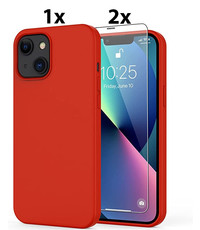 Ntech iPhone 12 Mini  Soft Nano siliconen Gel Rood Hoesje